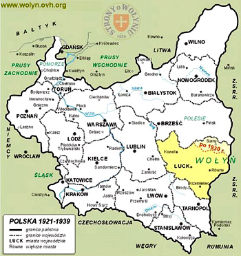 Wołyń mapa 1939